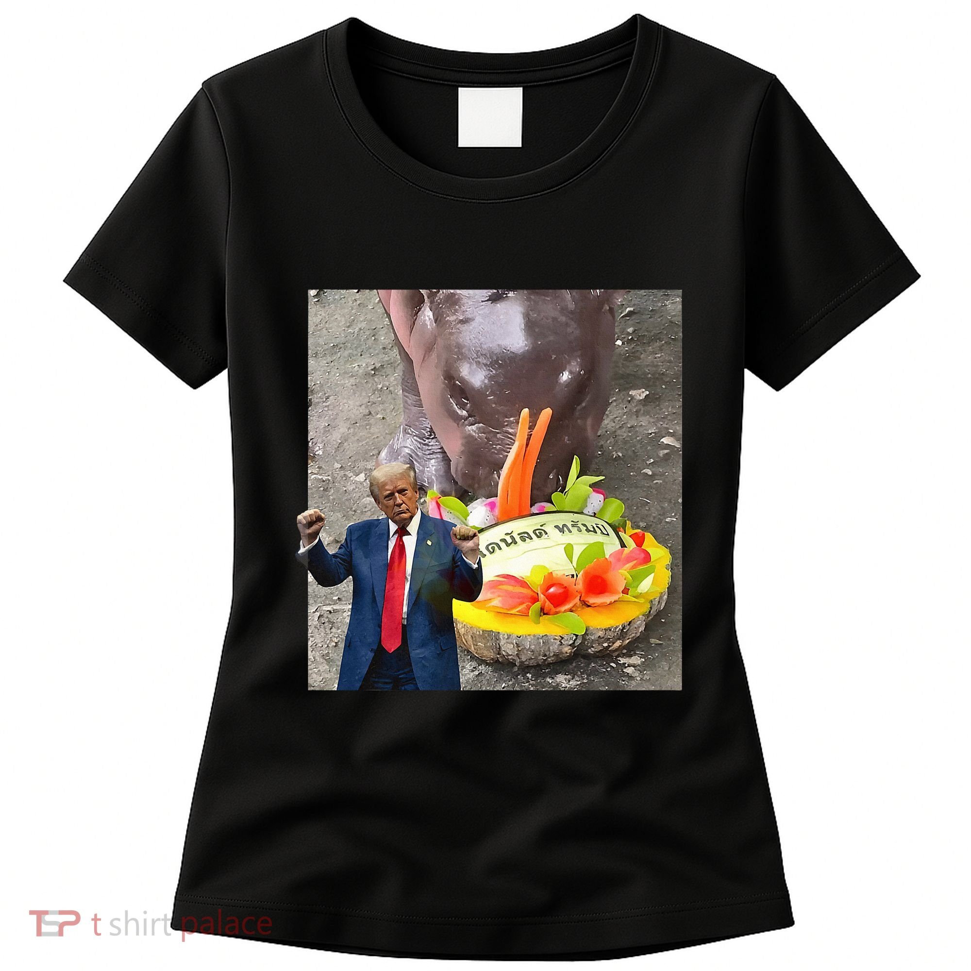Moo Deng Endorsed Trump Hippo Predicting TrumpS Victory Women's T-Shirt