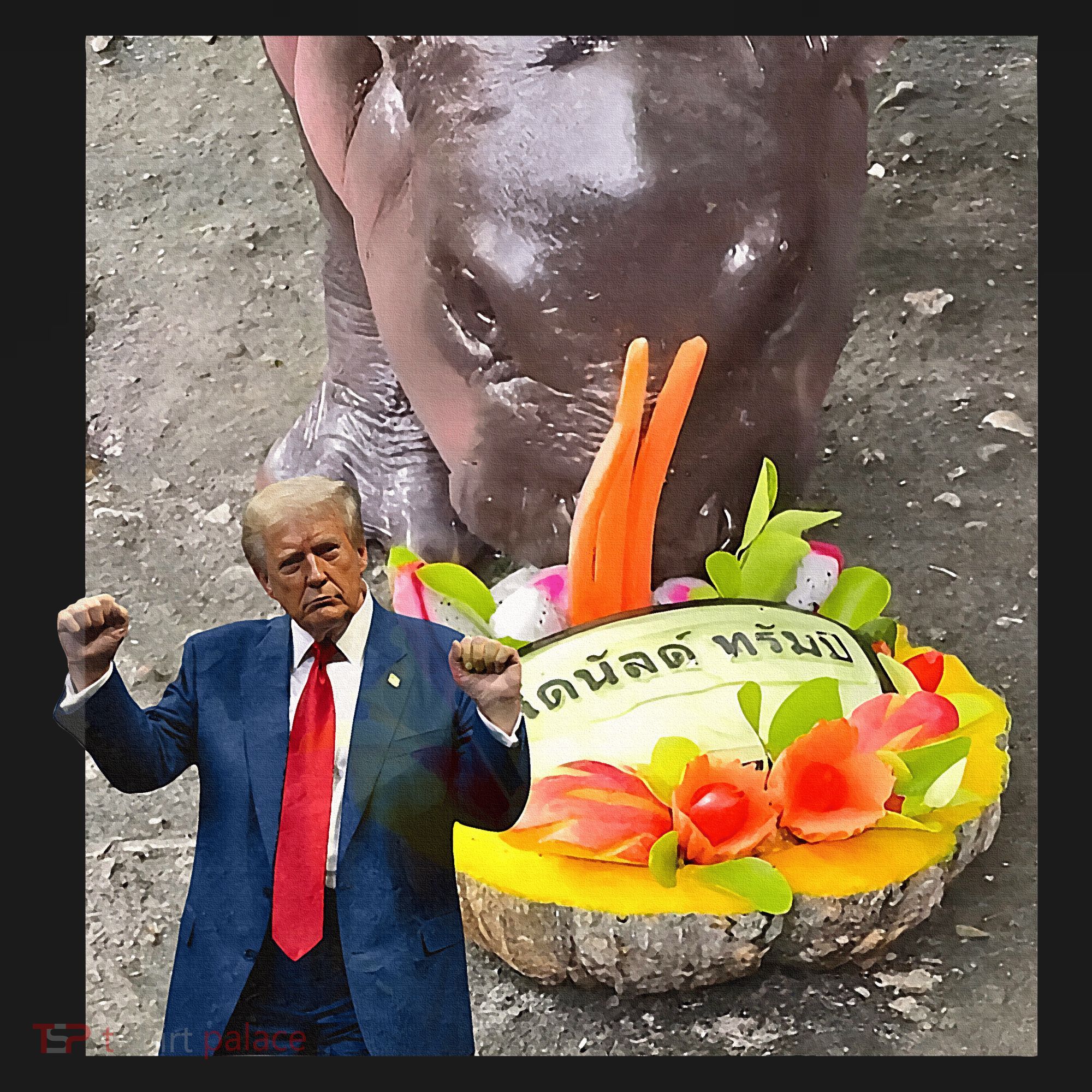 Moo Deng Endorsed Trump Hippo Predicting TrumpS Victory Women's T-Shirt