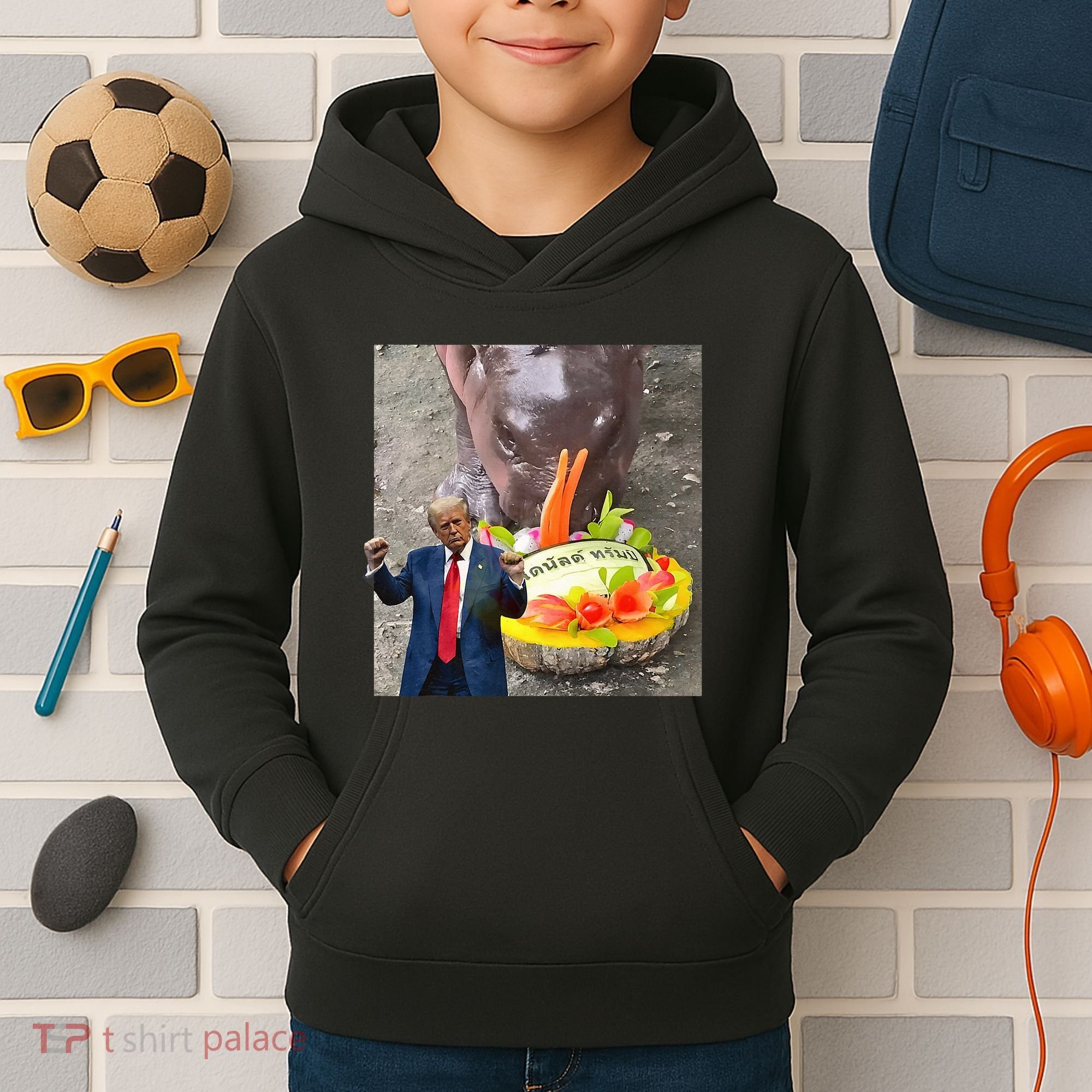 Moo Deng Endorsed Trump Hippo Predicting TrumpS Victory Kids Hoodie