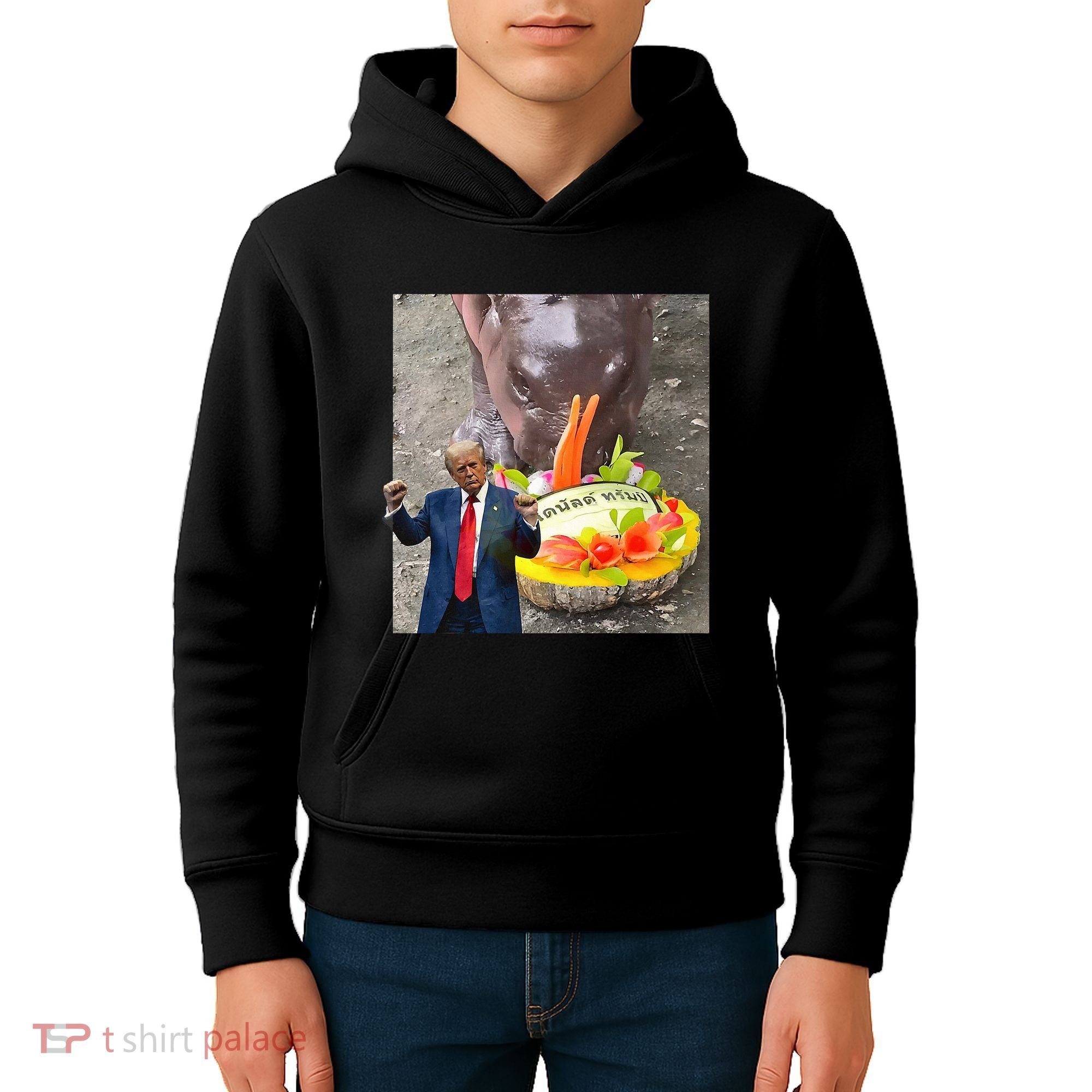 Moo Deng Endorsed Trump Hippo Predicting TrumpS Victory Kids Hoodie