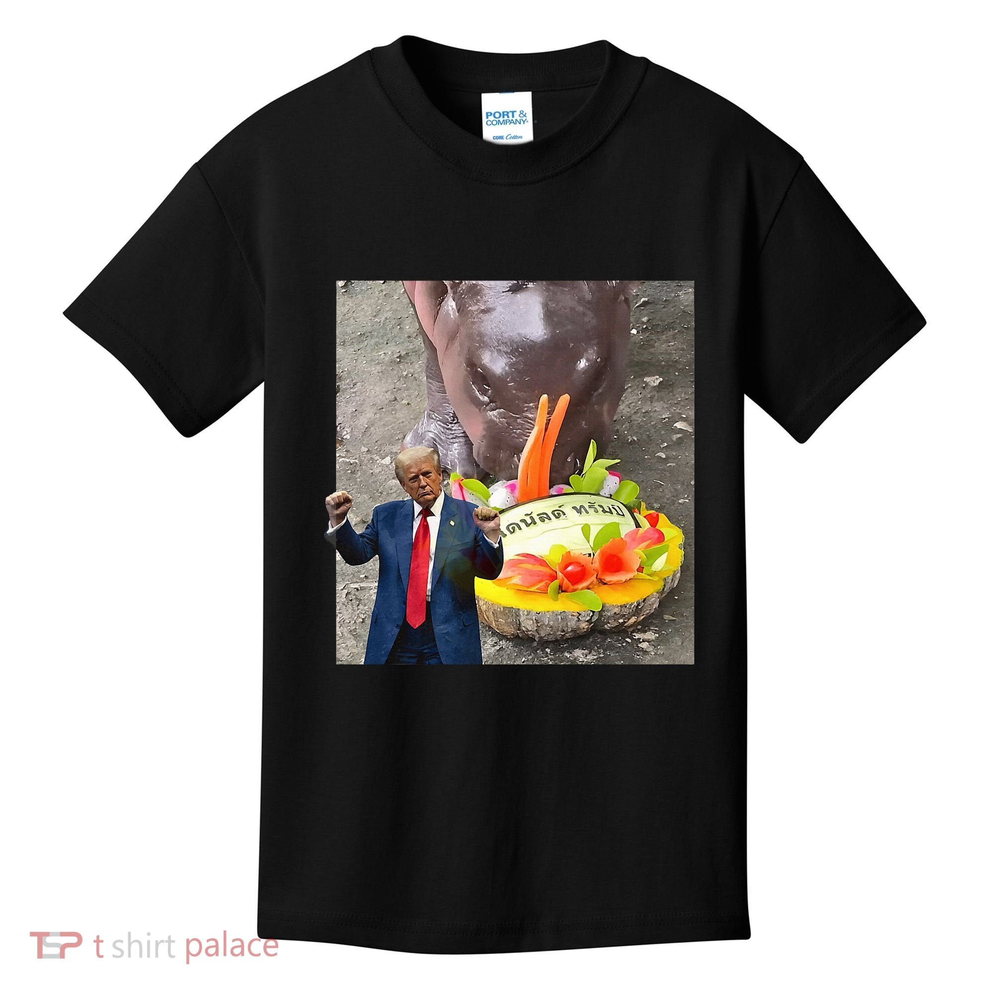 Moo Deng Endorsed Trump Hippo Predicting TrumpS Victory Kids T-Shirt