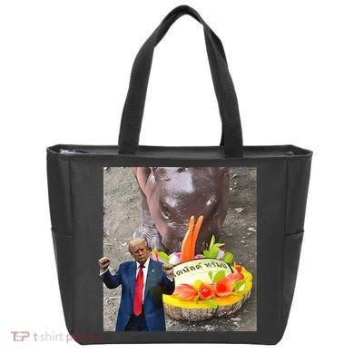 Moo Deng Endorsed Trump Hippo Predicting TrumpS Victory Tote Bag