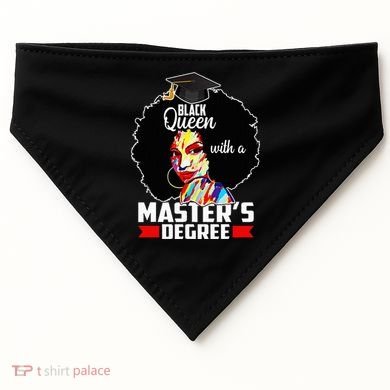 M.A.S.T.E.R.S Degree Educated Melanin Black Queen Graduation USA-Made Doggie Bandana