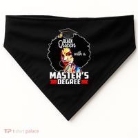 M.A.S.T.E.R.S Degree Educated Melanin Black Queen Graduation USA-Made Doggie Bandana thumb 0