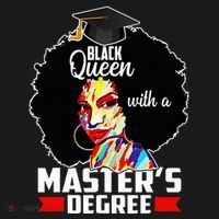 M.A.S.T.E.R.S Degree Educated Melanin Black Queen Graduation Women's Hoodie thumb 2