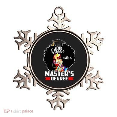 M.A.S.T.E.R.S Degree Educated Melanin Black Queen Graduation Ornament