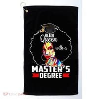 M.A.S.T.E.R.S Degree Educated Melanin Black Queen Graduation Golf Towel thumb 0
