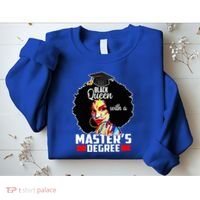 M.A.S.T.E.R.S Degree Educated Melanin Black Queen Graduation Sweatshirt thumb 2