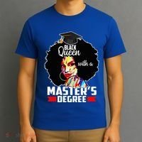 M.A.S.T.E.R.S Degree Educated Melanin Black Queen Graduation T-Shirt thumb 3