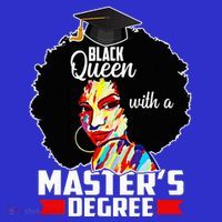 M.A.S.T.E.R.S Degree Educated Melanin Black Queen Graduation Mousepad thumb 1