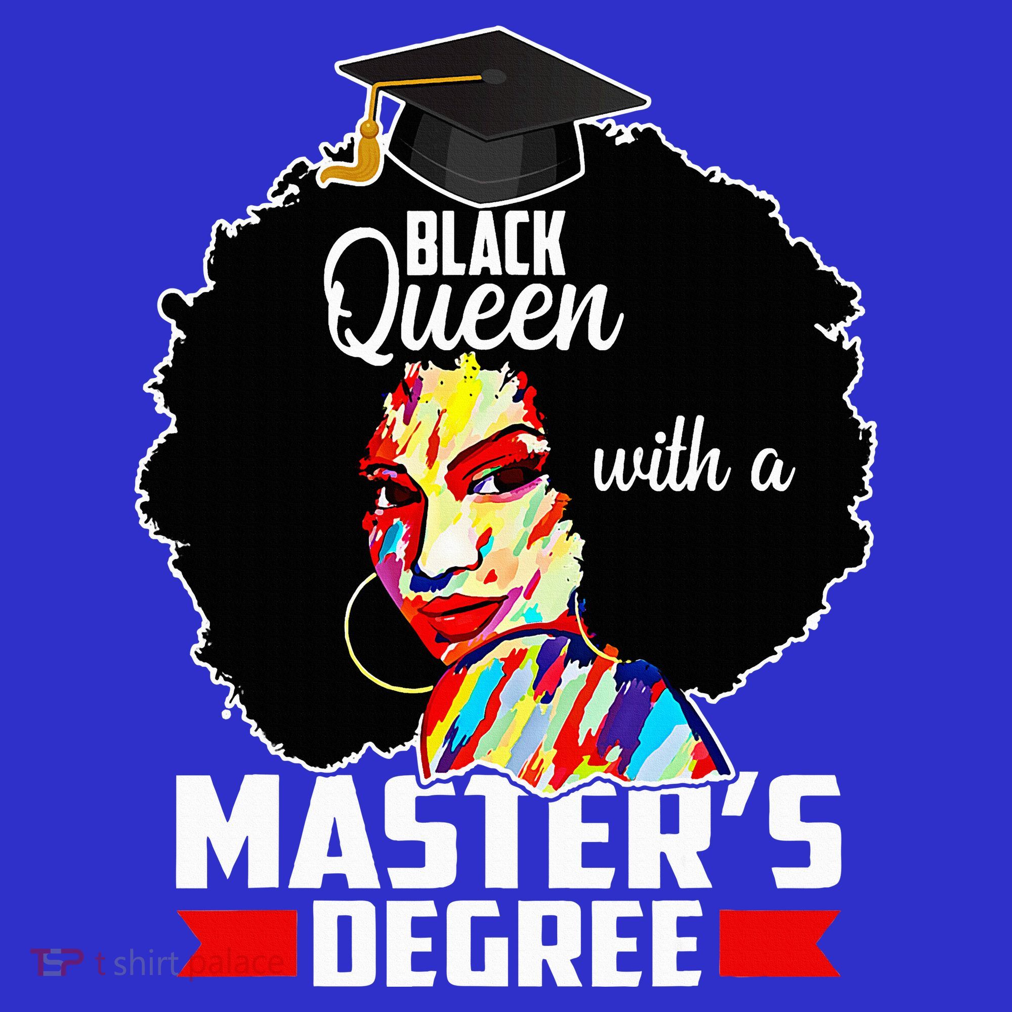 M.A.S.T.E.R.S Degree Educated Melanin Black Queen Graduation Women's Tank Top