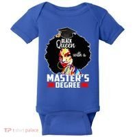 M.A.S.T.E.R.S Degree Educated Melanin Black Queen Graduation Baby Bodysuit thumb 0