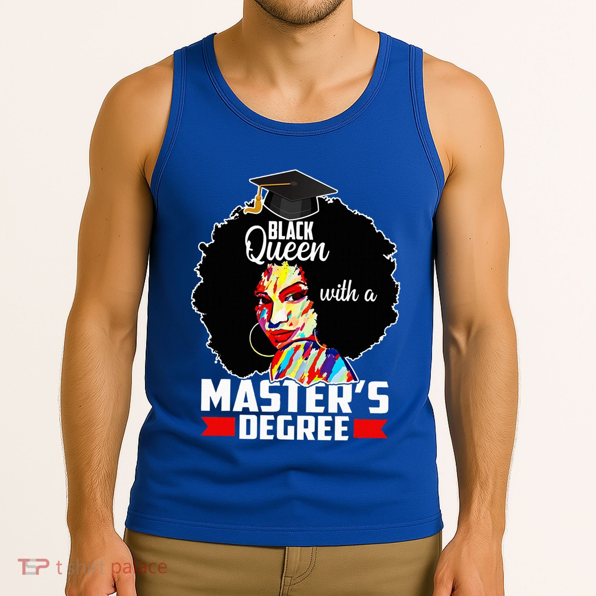 M.A.S.T.E.R.S Degree Educated Melanin Black Queen Graduation Tank Top
