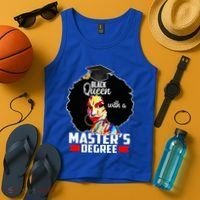 M.A.S.T.E.R.S Degree Educated Melanin Black Queen Graduation Tank Top thumb 4