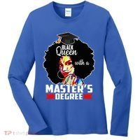 M.A.S.T.E.R.S Degree Educated Melanin Black Queen Graduation Women's Long Sleeve Shirt thumb 0