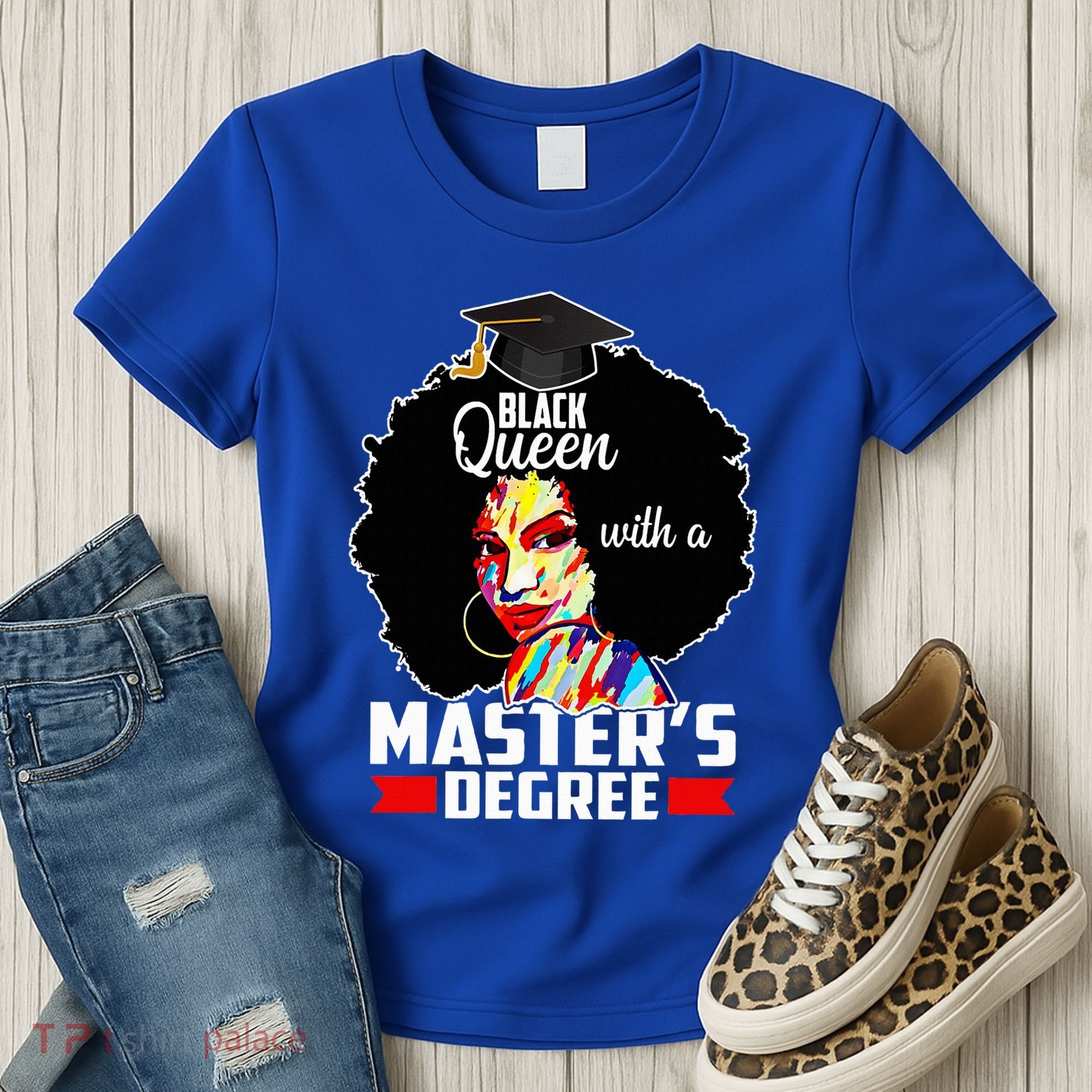 M.A.S.T.E.R.S Degree Educated Melanin Black Queen Graduation Women's T-Shirt