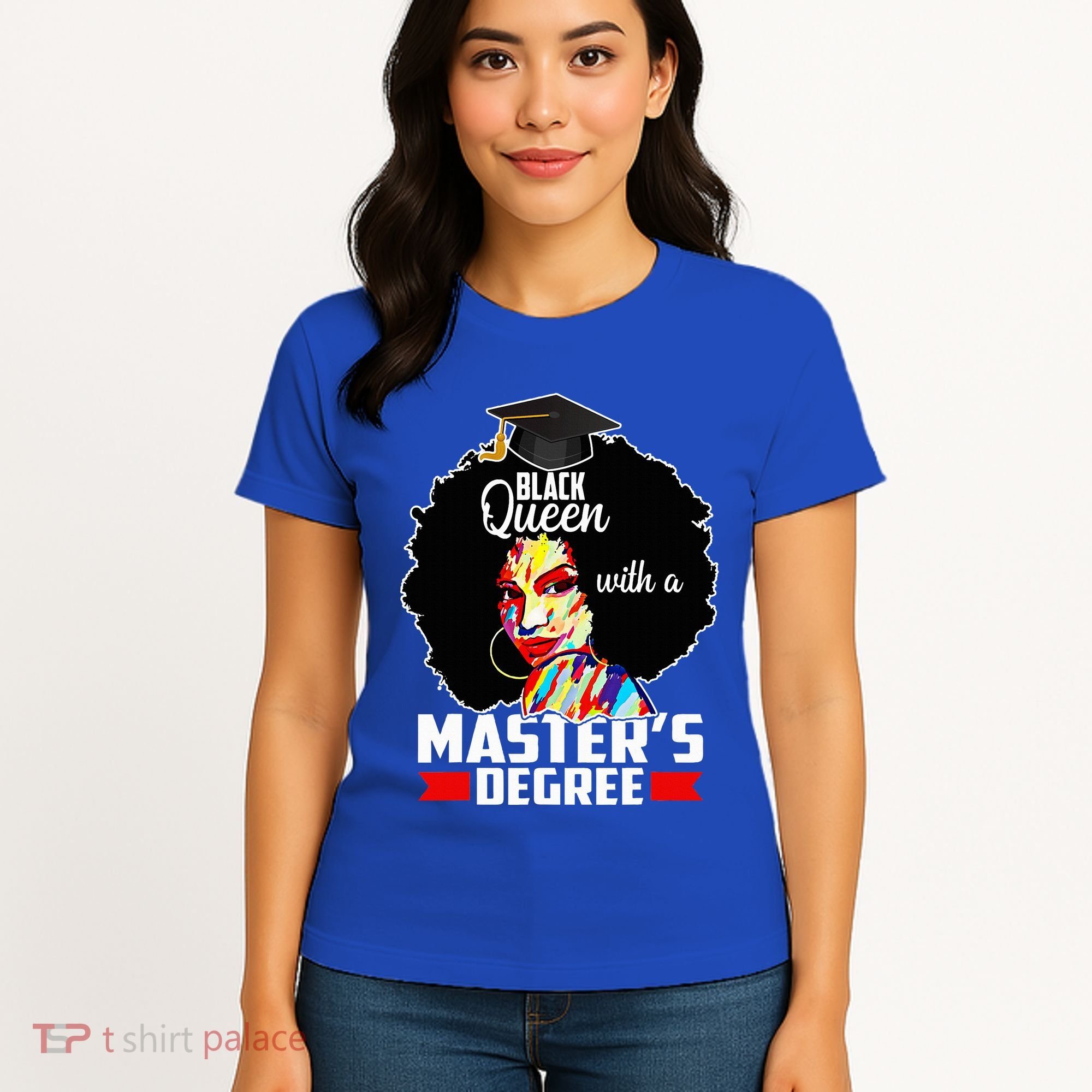 M.A.S.T.E.R.S Degree Educated Melanin Black Queen Graduation Women's T-Shirt
