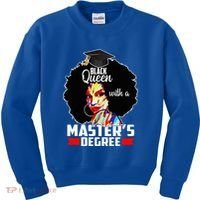 M.A.S.T.E.R.S Degree Educated Melanin Black Queen Graduation Kids Sweatshirt thumb 0