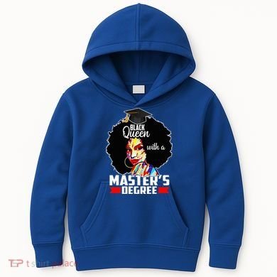 M.A.S.T.E.R.S Degree Educated Melanin Black Queen Graduation Kids Hoodie