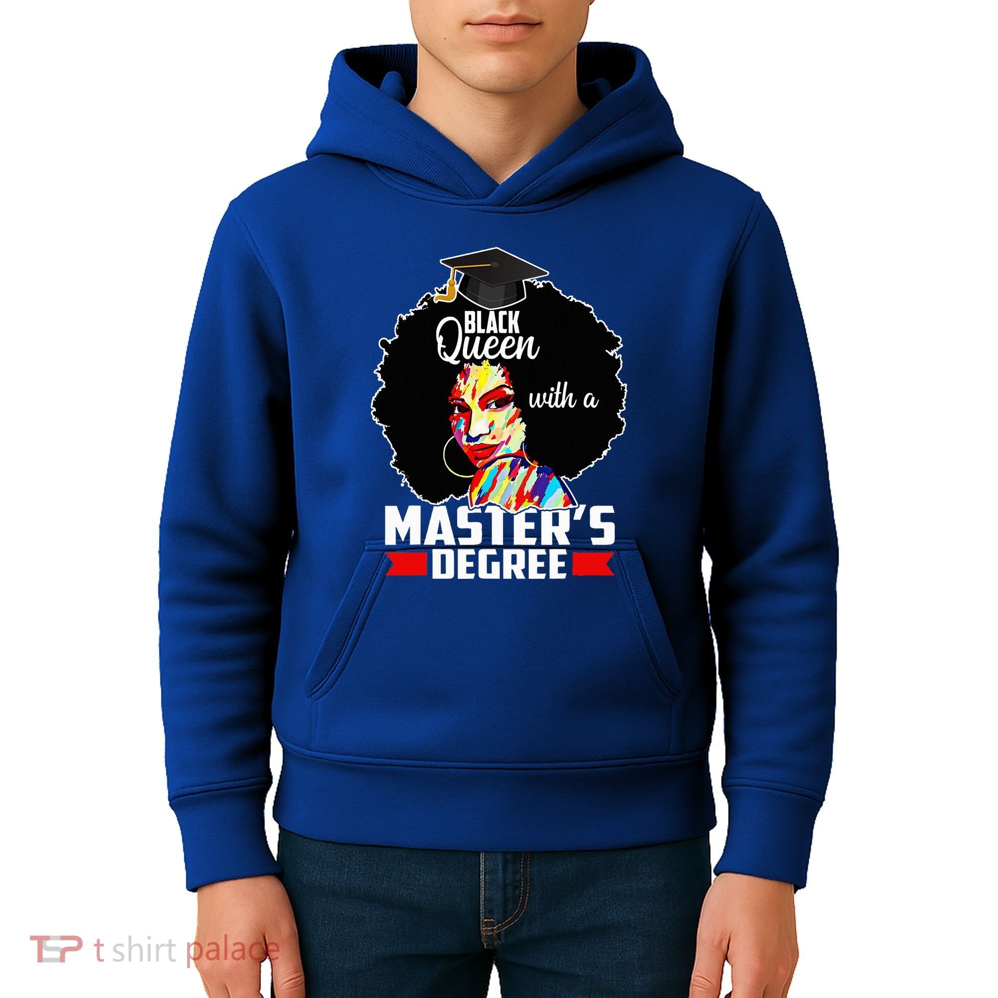 M.A.S.T.E.R.S Degree Educated Melanin Black Queen Graduation Kids Hoodie