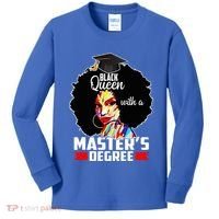 M.A.S.T.E.R.S Degree Educated Melanin Black Queen Graduation Kids Long Sleeve Shirt thumb 0