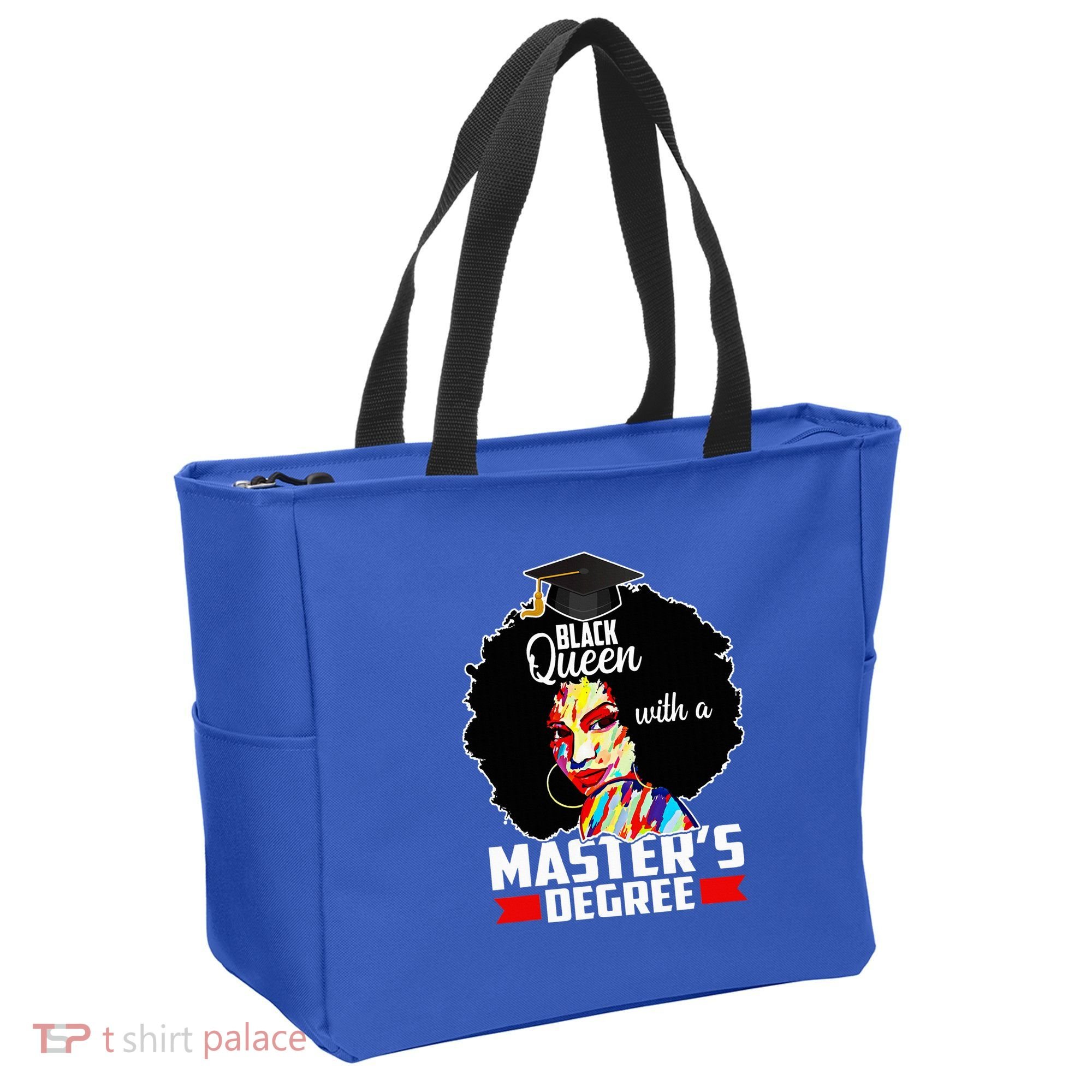 M.A.S.T.E.R.S Degree Educated Melanin Black Queen Graduation Tote Bag