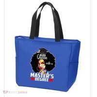 M.A.S.T.E.R.S Degree Educated Melanin Black Queen Graduation Tote Bag thumb 3
