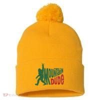 Mountain Dude Funny Bigfoot Sasquatch Hiking Gift Pom Pom 12in Knit Beanie thumb 0