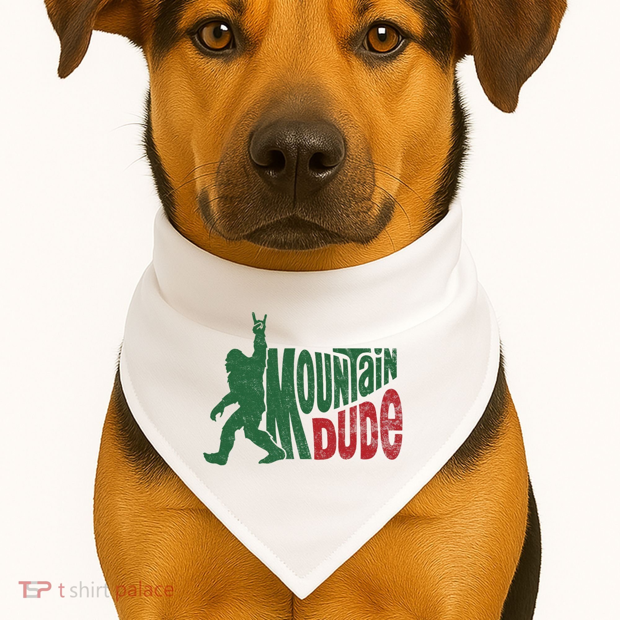 Mountain Dude Funny Bigfoot Sasquatch Hiking Gift USA-Made Doggie Bandana