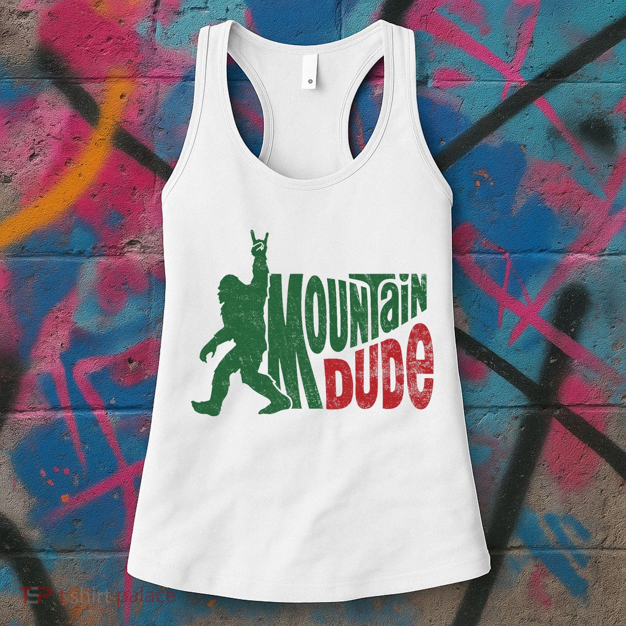 Mountain Dude Funny Bigfoot Sasquatch Hiking Gift Women's Tank Top