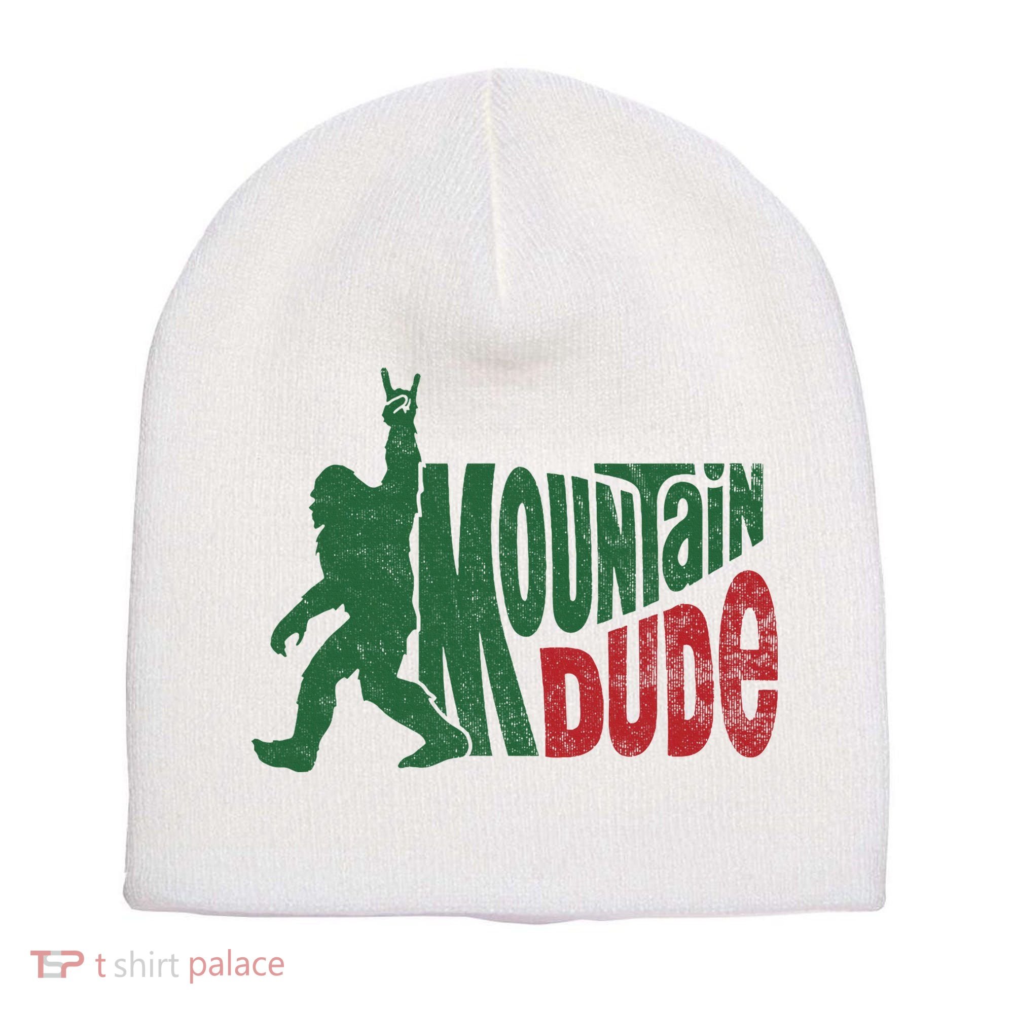 Mountain Dude Funny Bigfoot Sasquatch Hiking Gift Short Acrylic Beanie