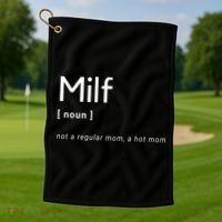 Milf Definition Fit Hot Mom Milf For Mother's Day Funny Golf Towel thumb 1