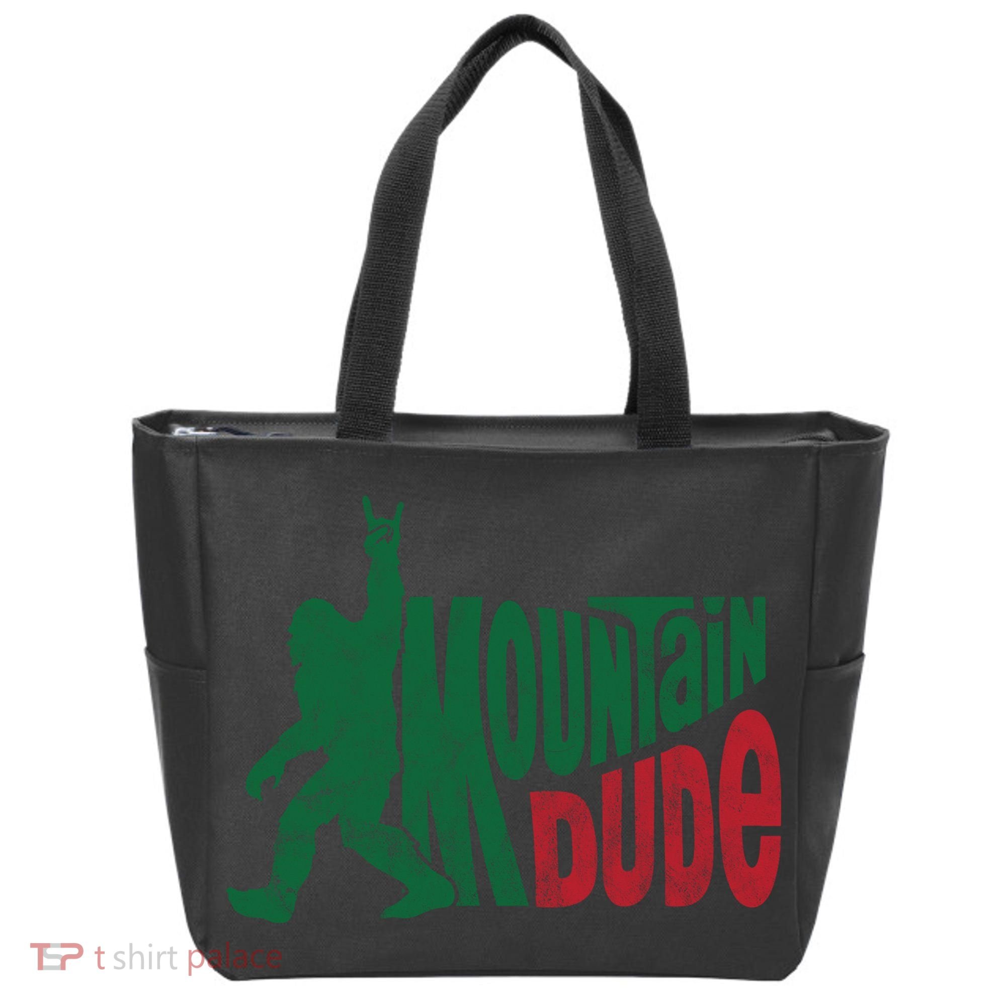 Mountain Dude Funny Bigfoot Tote Bag