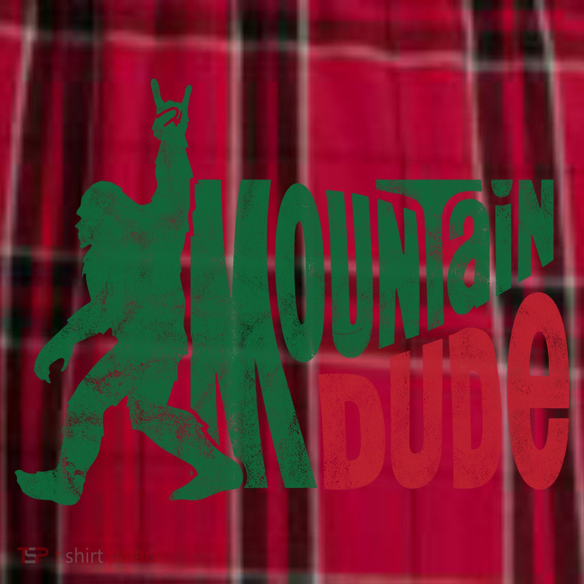 Mountain Dude Funny Bigfoot Men's Flannel Plaid Pajama Pants