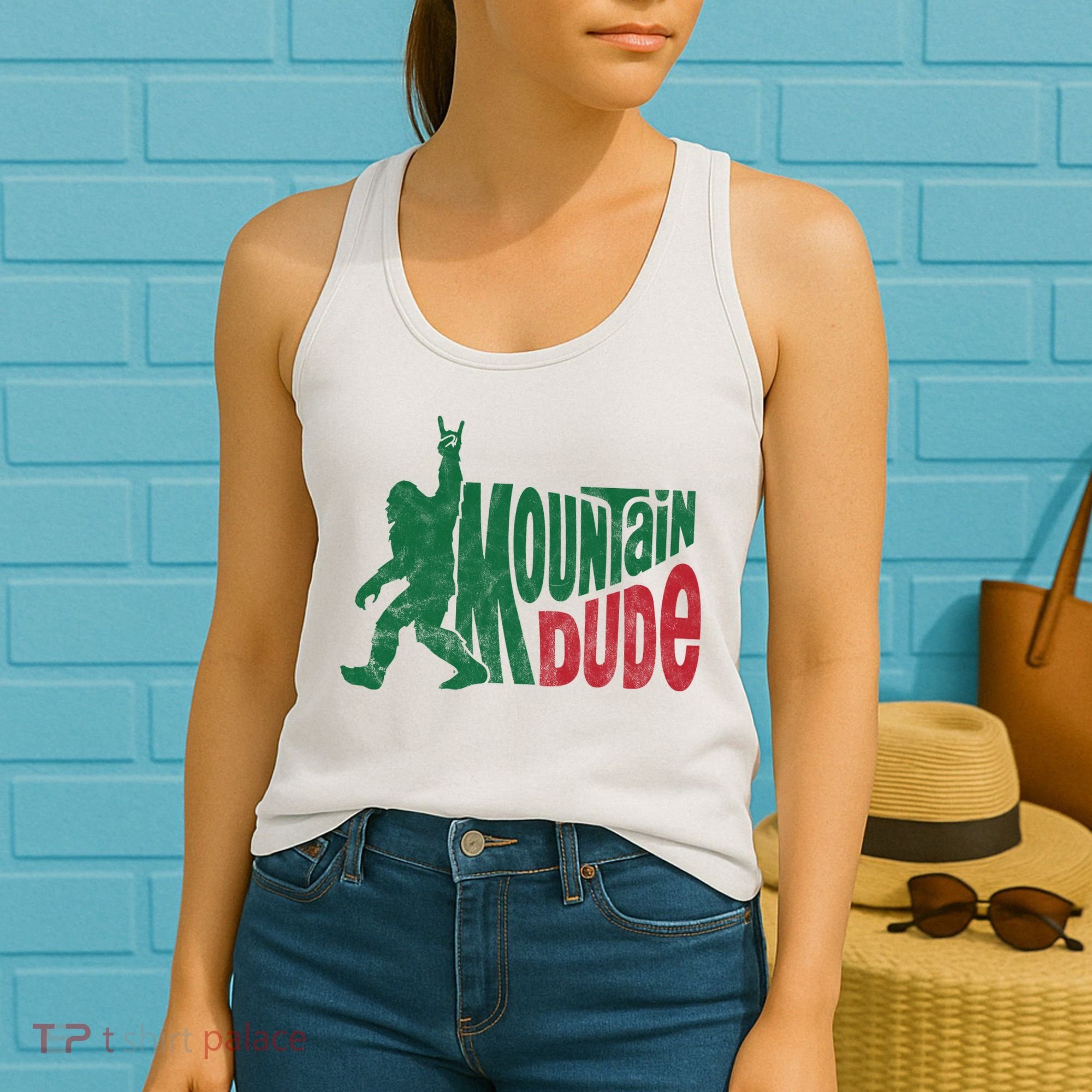 Mountain Dude Funny Bigfoot Women's Tank Top