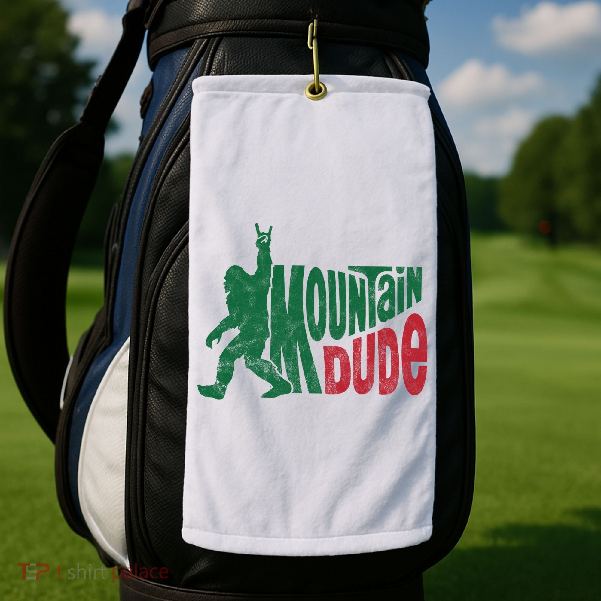 Mountain Dude Funny Bigfoot Golf Towel