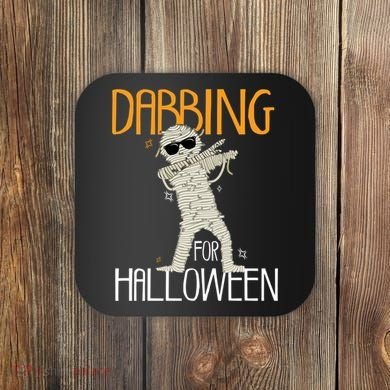 Mummy Dabbing For Halloween Coaster