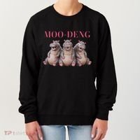 Moo Deng Funny Hippo Pygmy Hippopotamu Women's Sweatshirt thumb 0