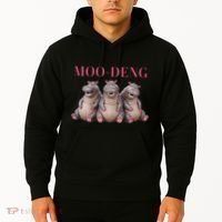 Moo Deng Funny Hippo Pygmy Hippopotamu Hoodie thumb 2