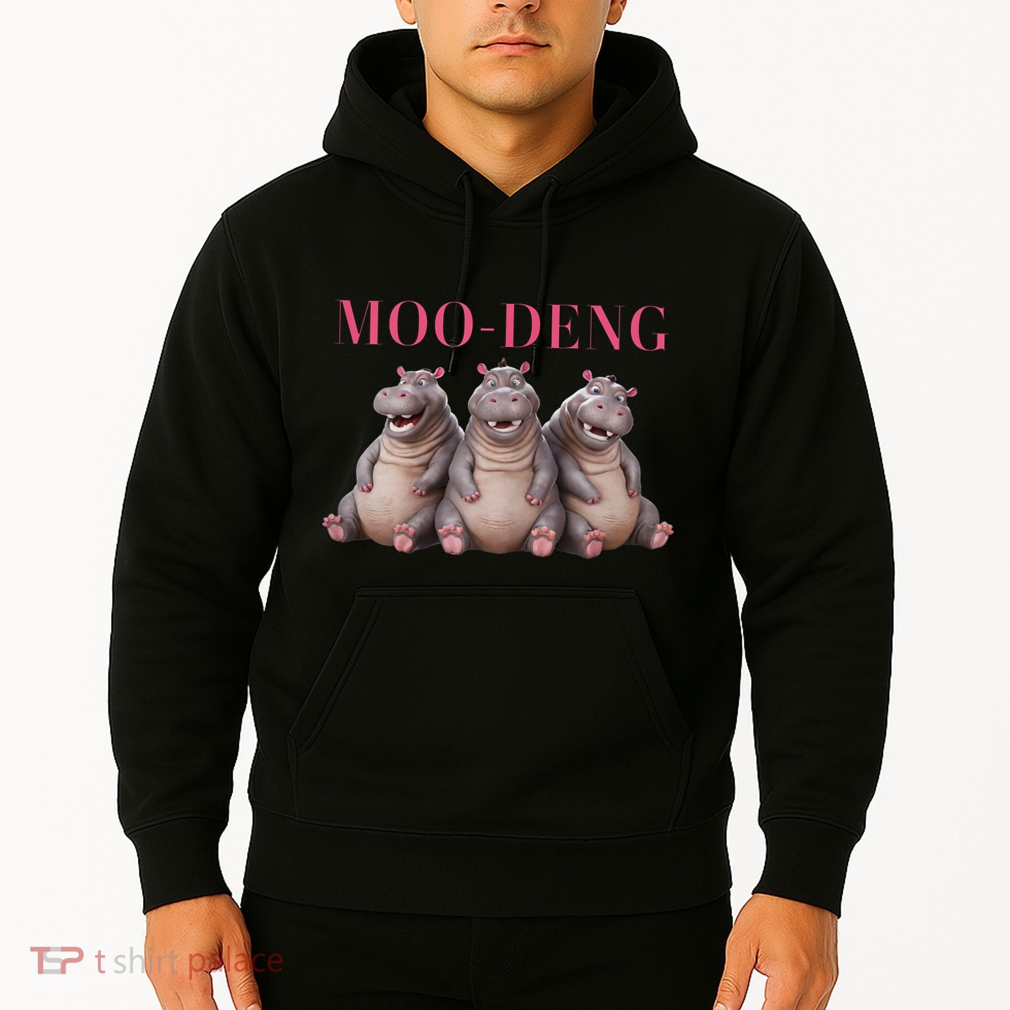 Moo Deng Funny Hippo Pygmy Hippopotamu Hoodie