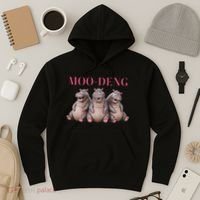 Moo Deng Funny Hippo Pygmy Hippopotamu Hoodie thumb 3