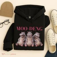 Moo Deng Funny Hippo Pygmy Hippopotamu Hoodie thumb 4