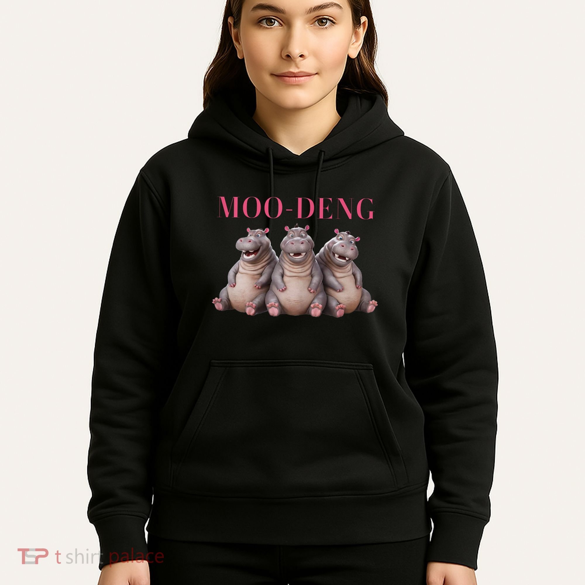 Moo Deng Funny Hippo Pygmy Hippopotamu Hoodie