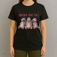 Moo Deng Funny Hippo Pygmy Hippopotamu T-Shirt thumb 4