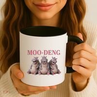 Moo Deng Funny Hippo Pygmy Hippopotamu Coffee Mug thumb 3