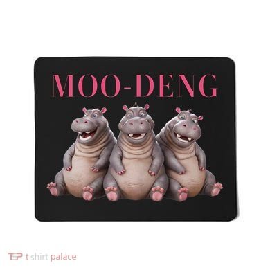 Moo Deng Funny Hippo Pygmy Hippopotamu Mousepad
