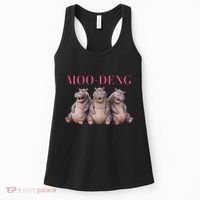 Moo Deng Funny Hippo Pygmy Hippopotamu Women's Tank Top thumb 0