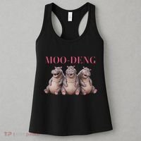 Moo Deng Funny Hippo Pygmy Hippopotamu Women's Tank Top thumb 3