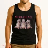 Moo Deng Funny Hippo Pygmy Hippopotamu Tank Top thumb 3