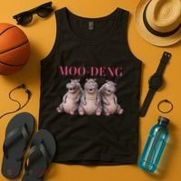 Moo Deng Funny Hippo Pygmy Hippopotamu Tank Top thumb 4